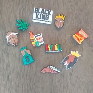 New Urban Shoe Charm Fashion Black Lives Matter Croc Fit Hemp Leaf Pac Biggie